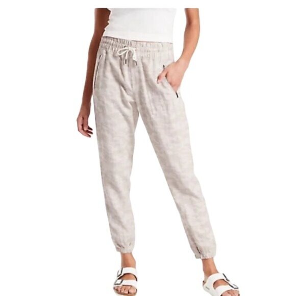 Athleta Camo Cabo Linen Jogger Women’s 10 Athleisure Travel Pant Worn Once! - Picture 12 of 12